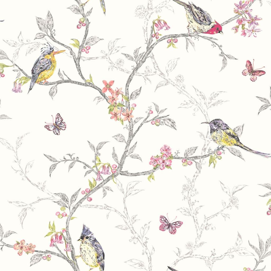 Holden Decor Phoebe White Birds 98080 Wallpaper